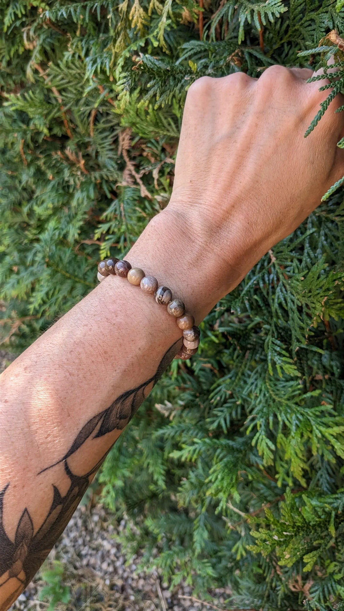 1 bracelet élastique en jaspe - Aurore Lune
