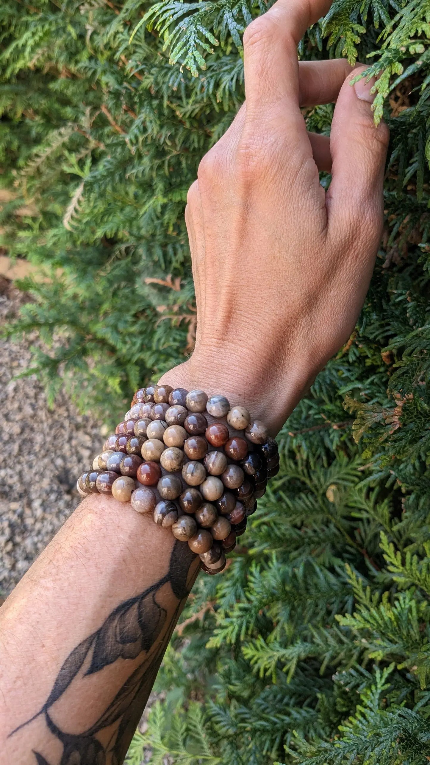 1 bracelet élastique en jaspe - Aurore Lune