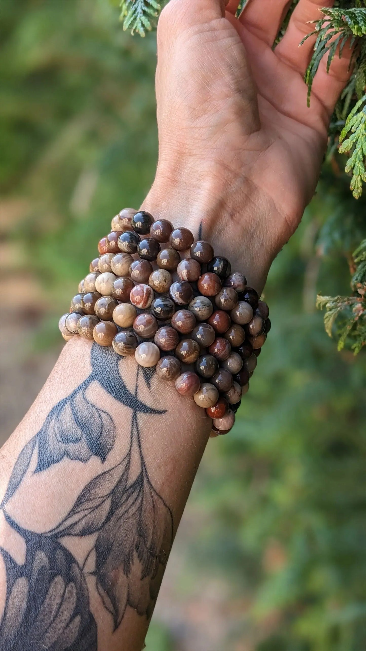 1 bracelet élastique en jaspe - Aurore Lune