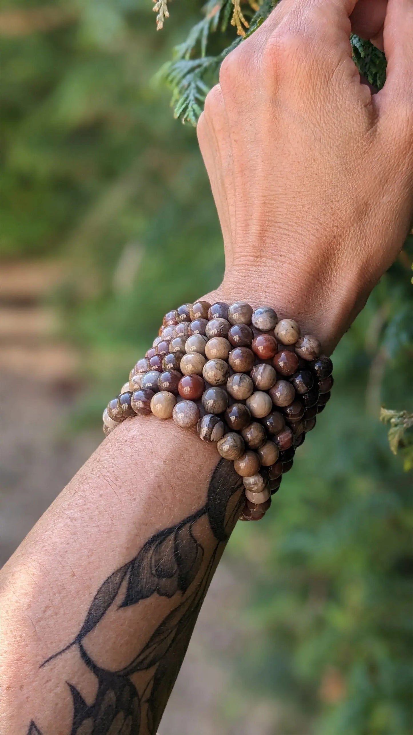 1 bracelet élastique en jaspe - Aurore Lune