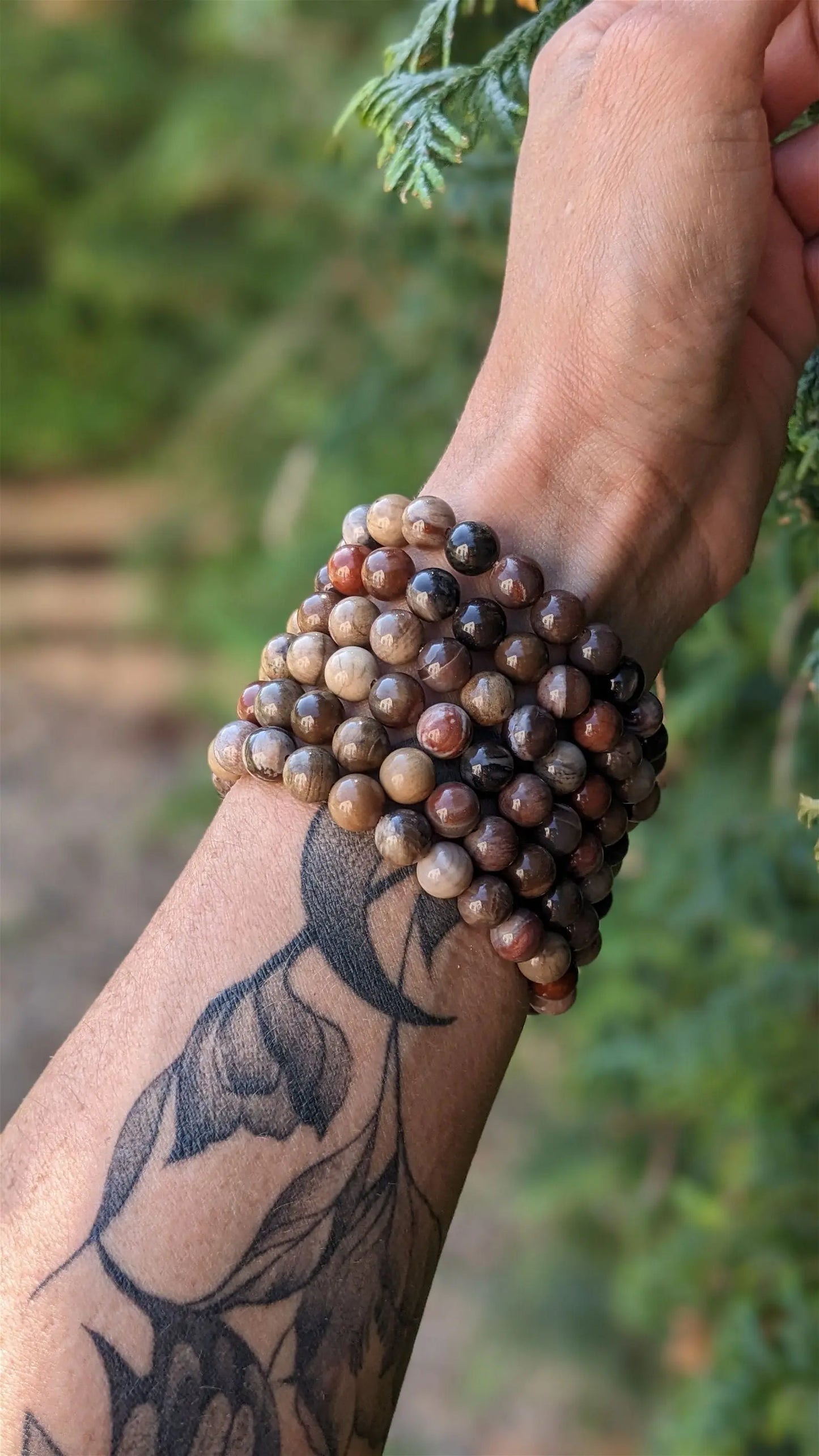 1 bracelet élastique en jaspe - Aurore Lune