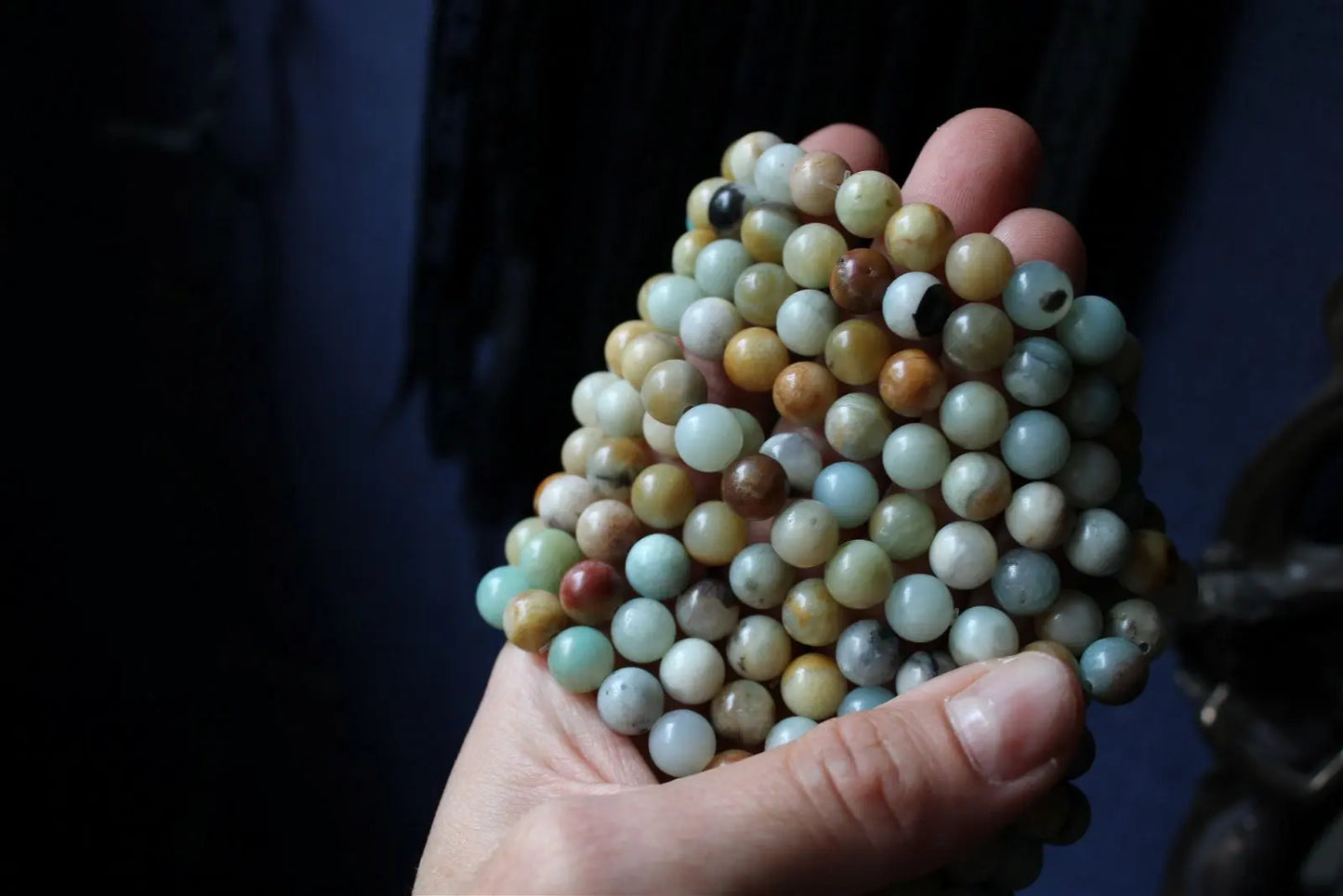 1 bracelet en amazonite élastiqué - Aurore Lune