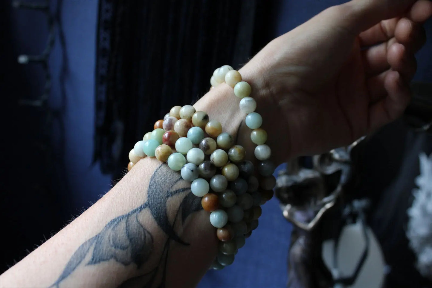 1 bracelet en amazonite élastiqué - Aurore Lune