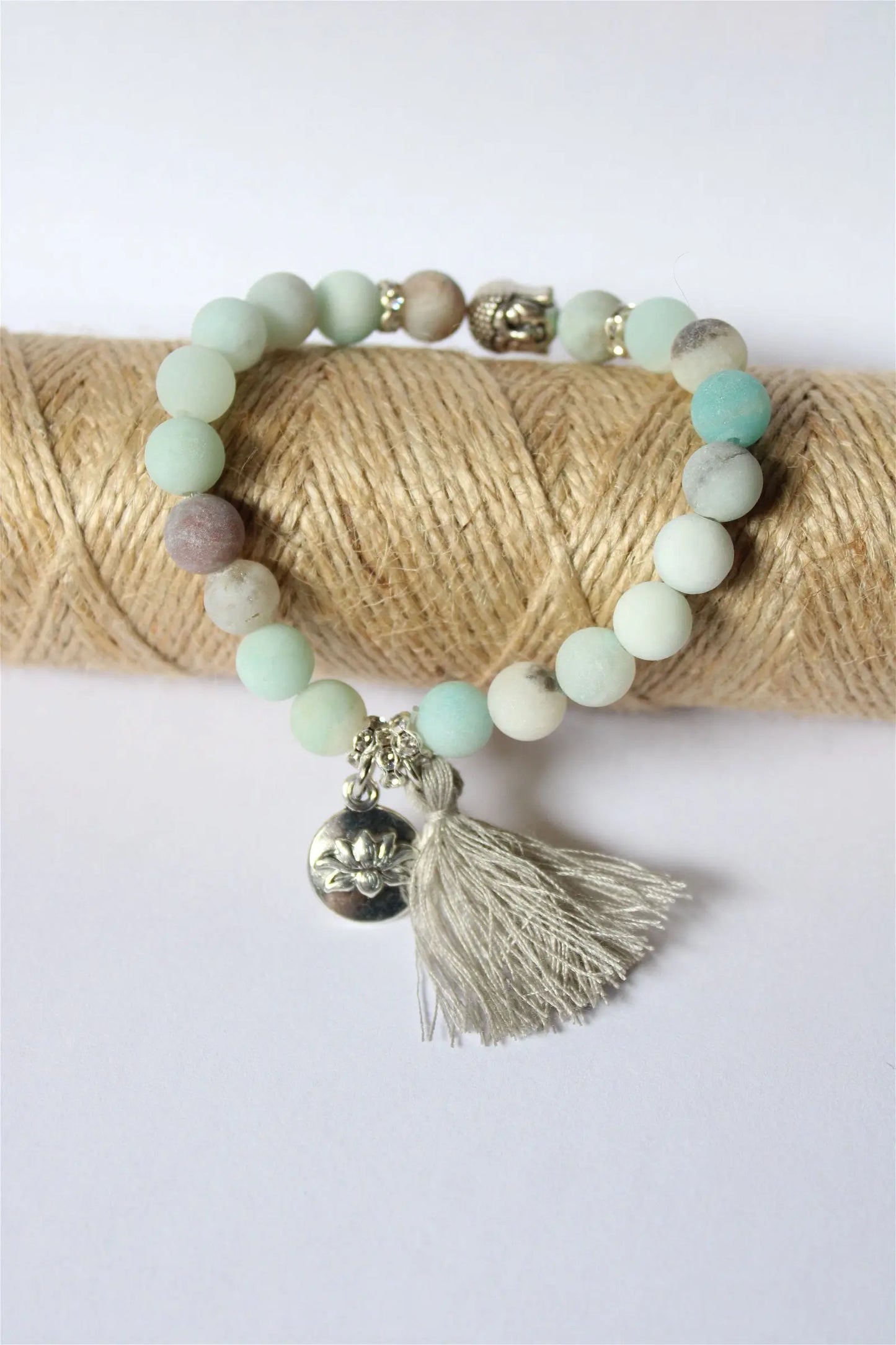 1 bracelet en amazonite frost élastiqué - Aurore Lune