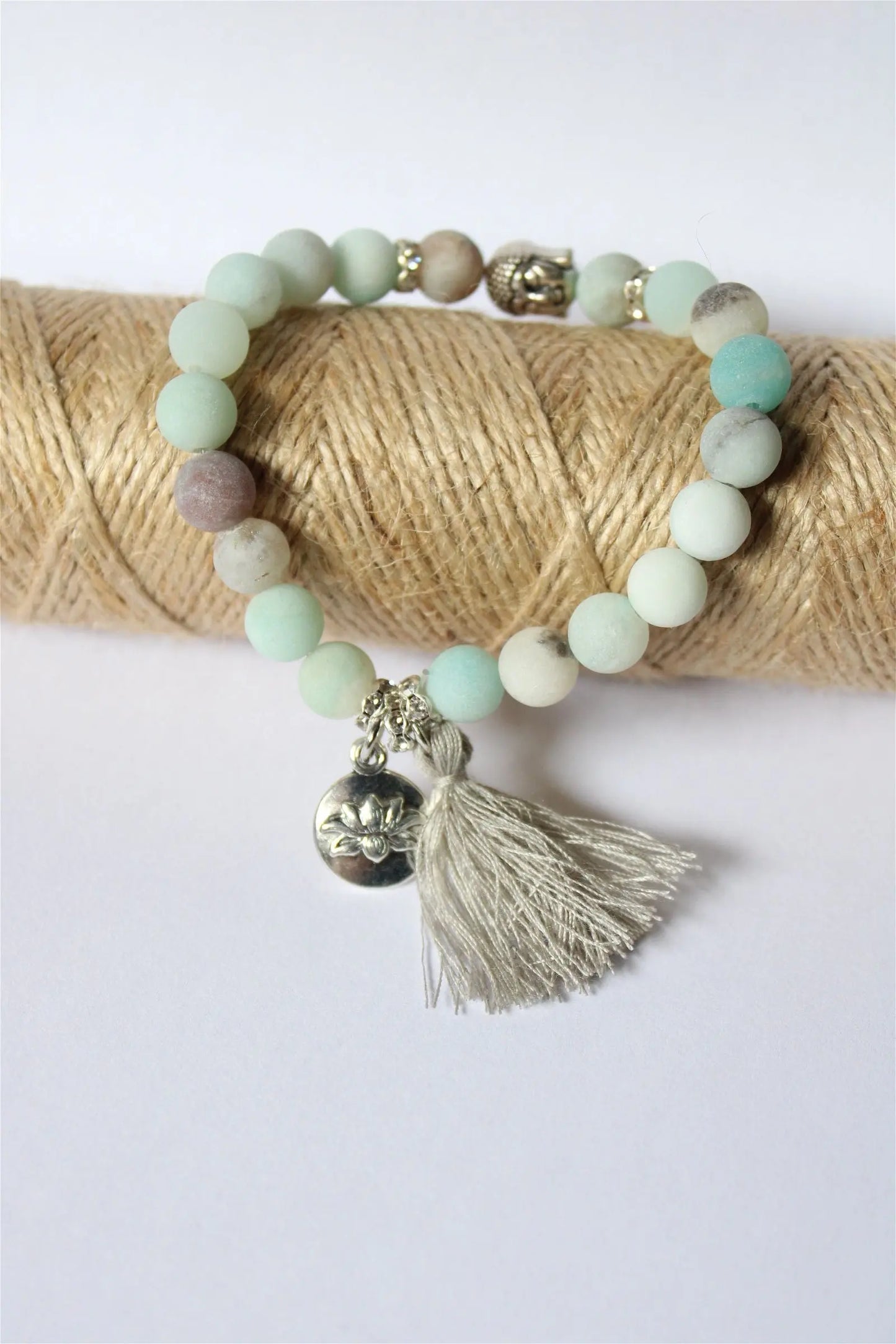 1 bracelet en amazonite frost élastiqué - Aurore Lune
