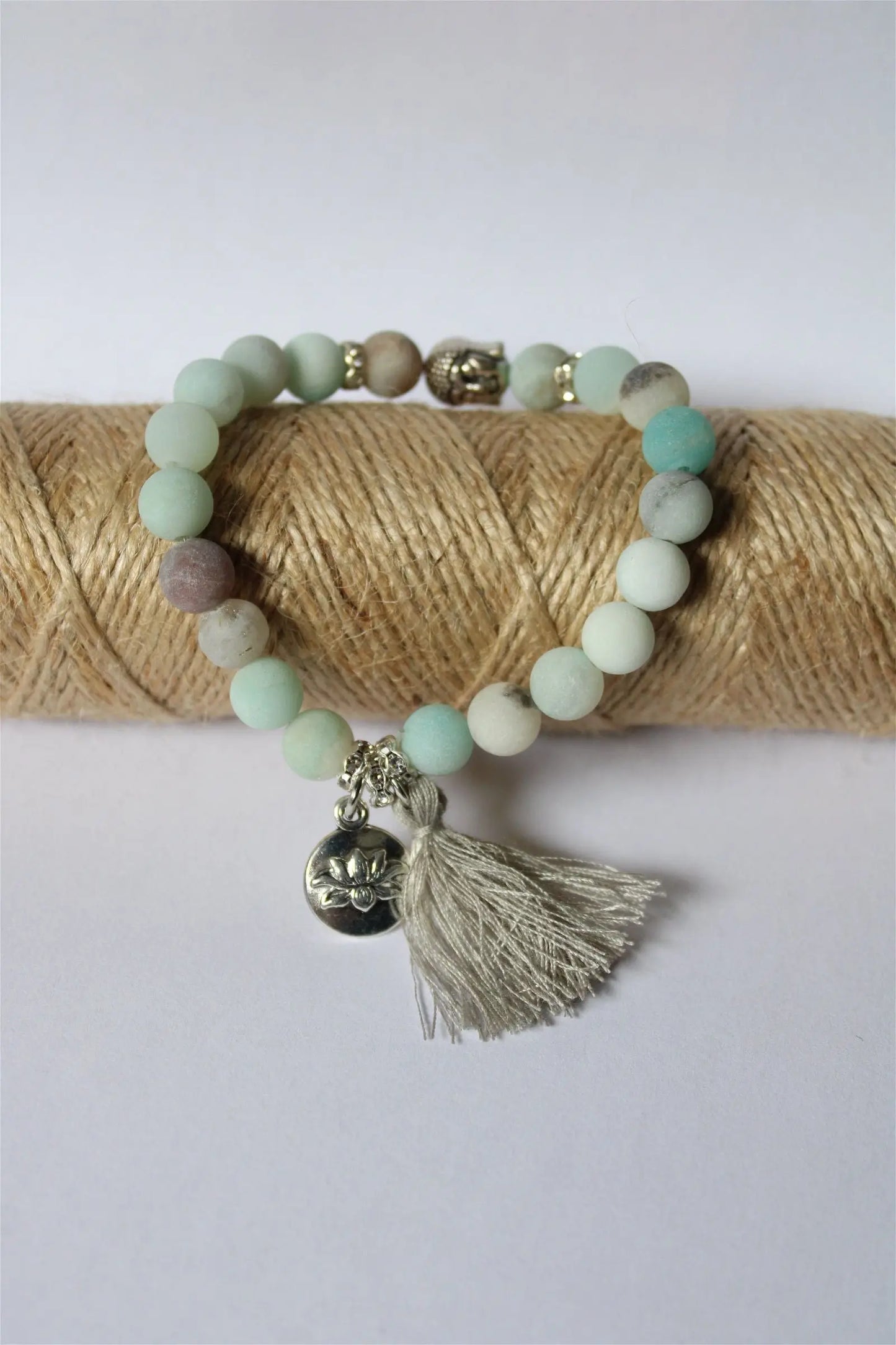 1 bracelet en amazonite frost élastiqué - Aurore Lune