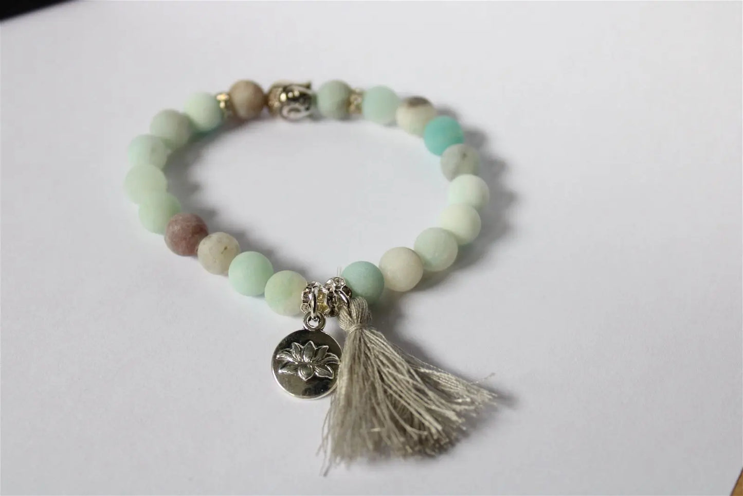 1 bracelet en amazonite frost élastiqué - Aurore Lune