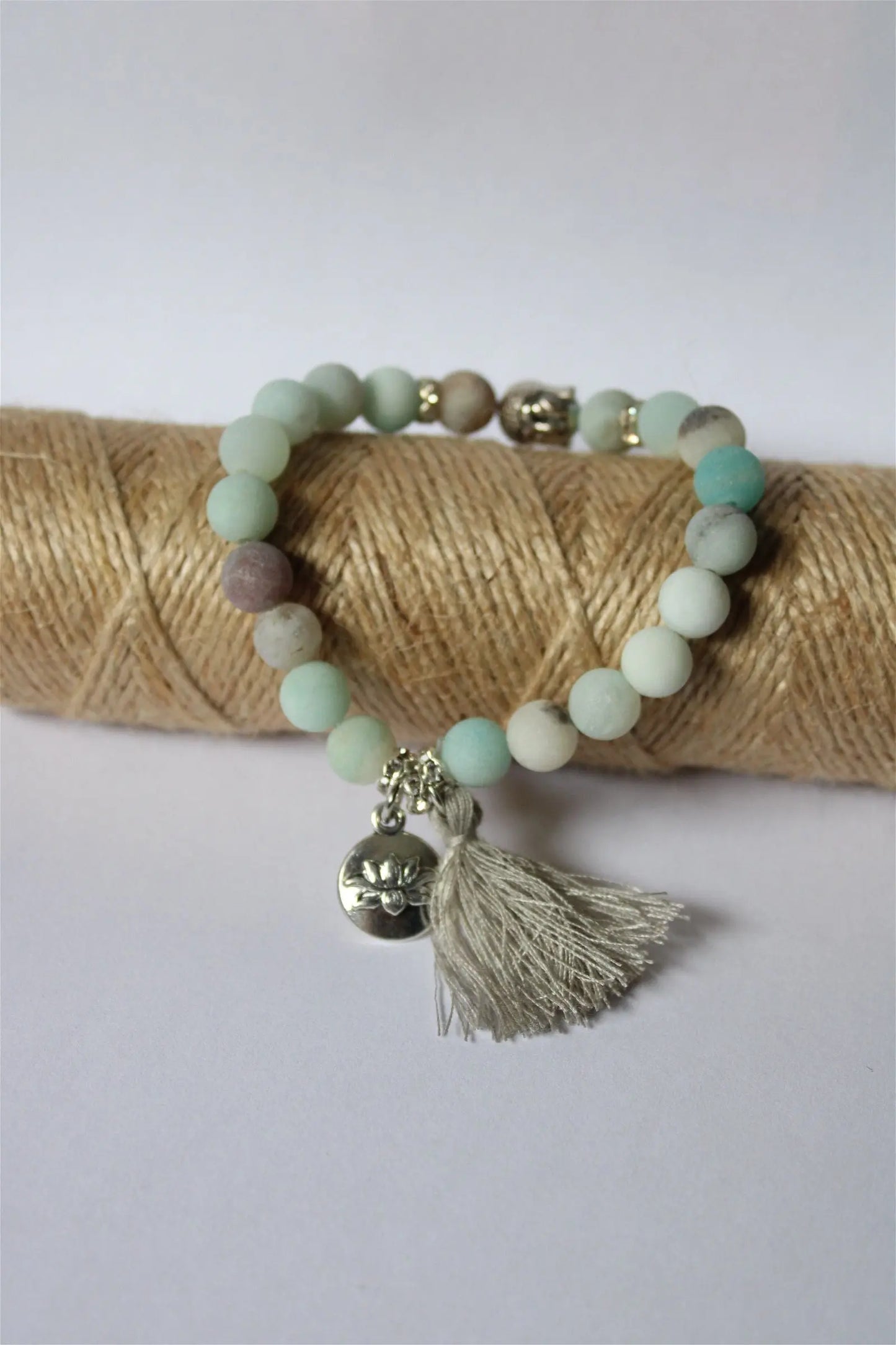 1 bracelet en amazonite frost élastiqué - Aurore Lune