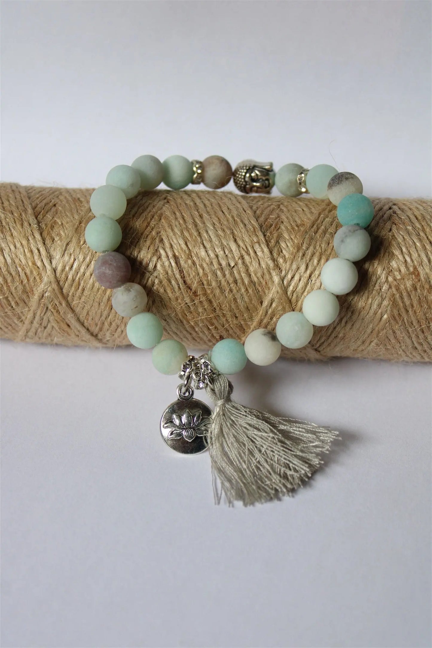 1 bracelet en amazonite frost élastiqué - Aurore Lune