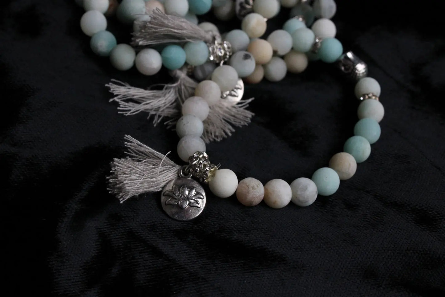 1 bracelet en amazonite frost élastiqué - Aurore Lune