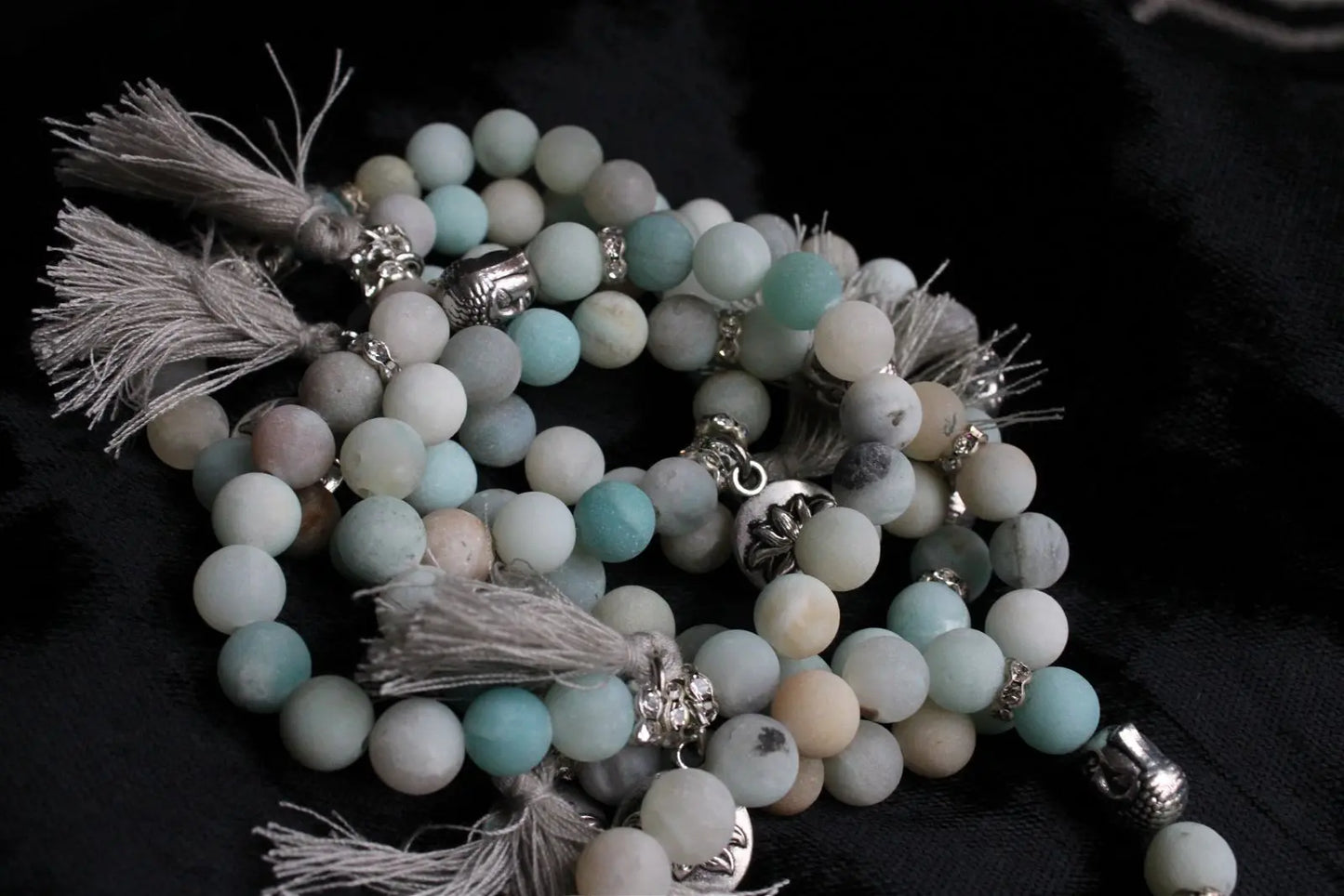 1 bracelet en amazonite frost élastiqué - Aurore Lune