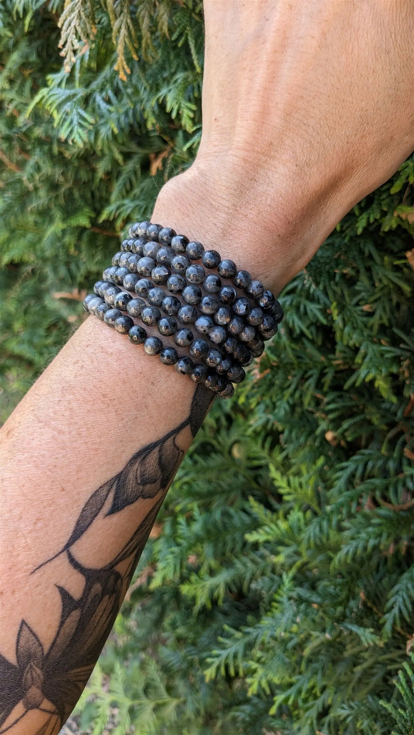 1 bracelet en larvikite poignet fin - Aurore Lune