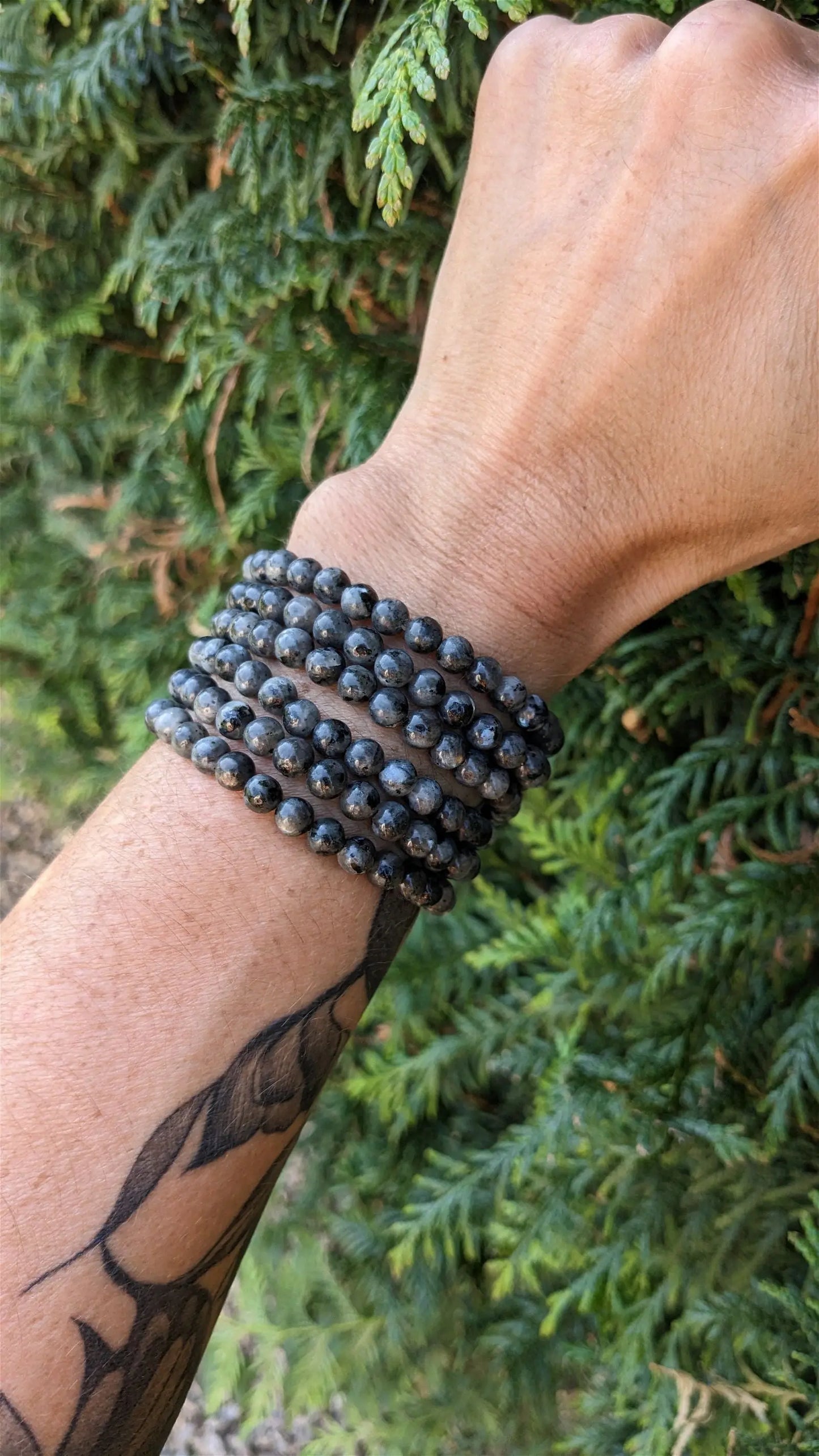 1 bracelet en larvikite poignet fin - Aurore Lune