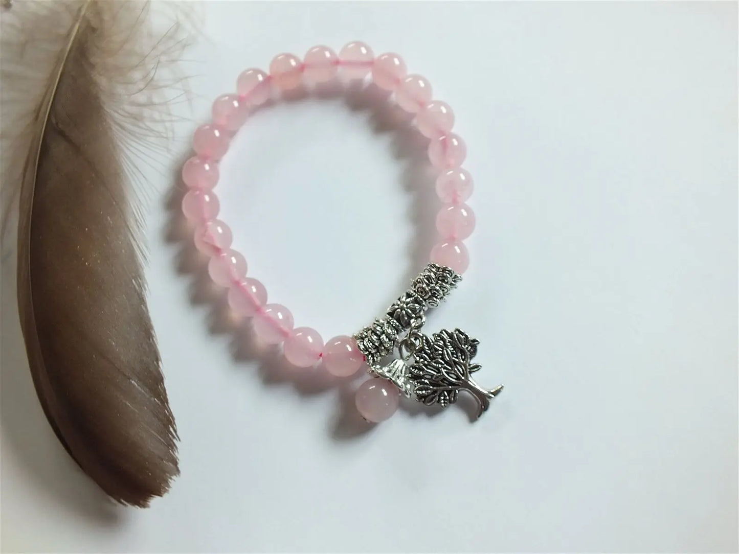 1 bracelet en quartz rose poignet moyen à épais - Aurore Lune