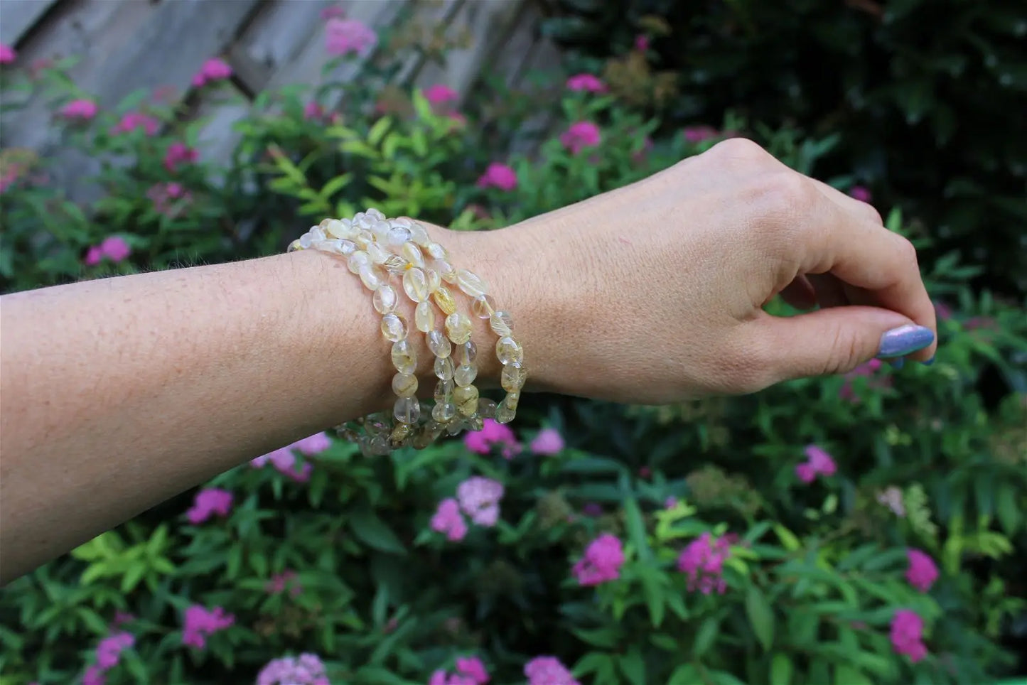 1 bracelet quartz à rutilé - Aurore Lune