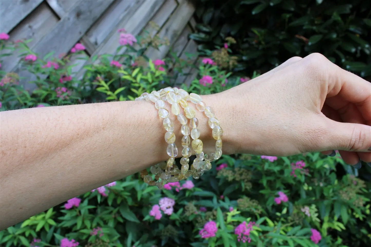 1 bracelet quartz à rutilé - Aurore Lune