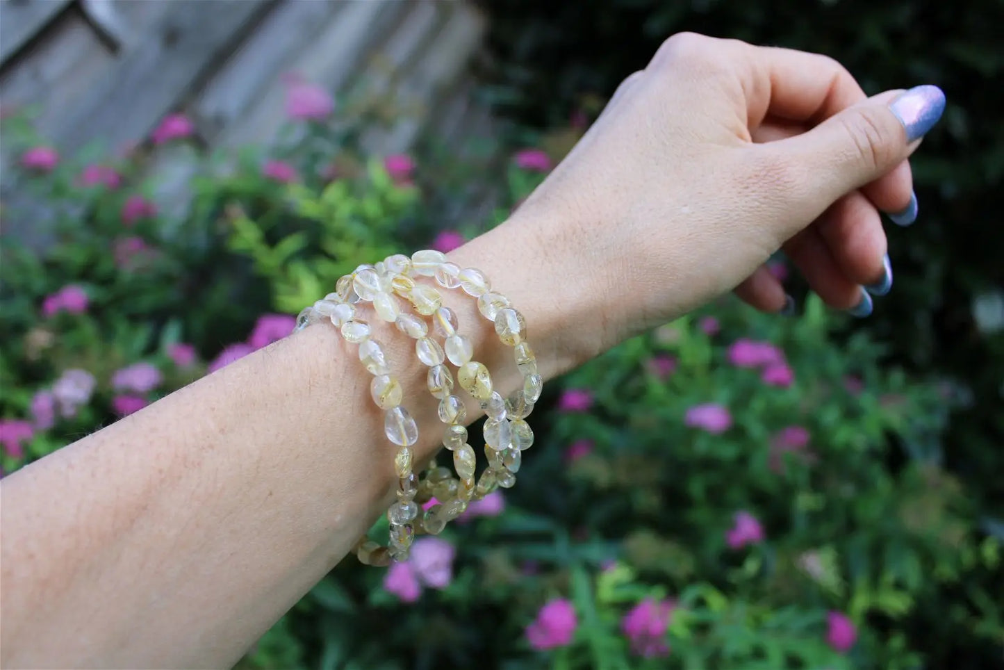 1 bracelet quartz à rutilé - Aurore Lune