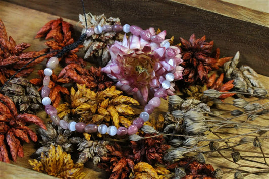 1 bracelet réglable tourmaline rose poignet large - Aurore Lune