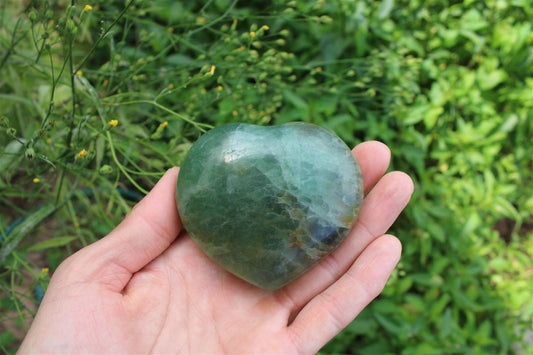 1 cœur en fluorite - Aurore Lune