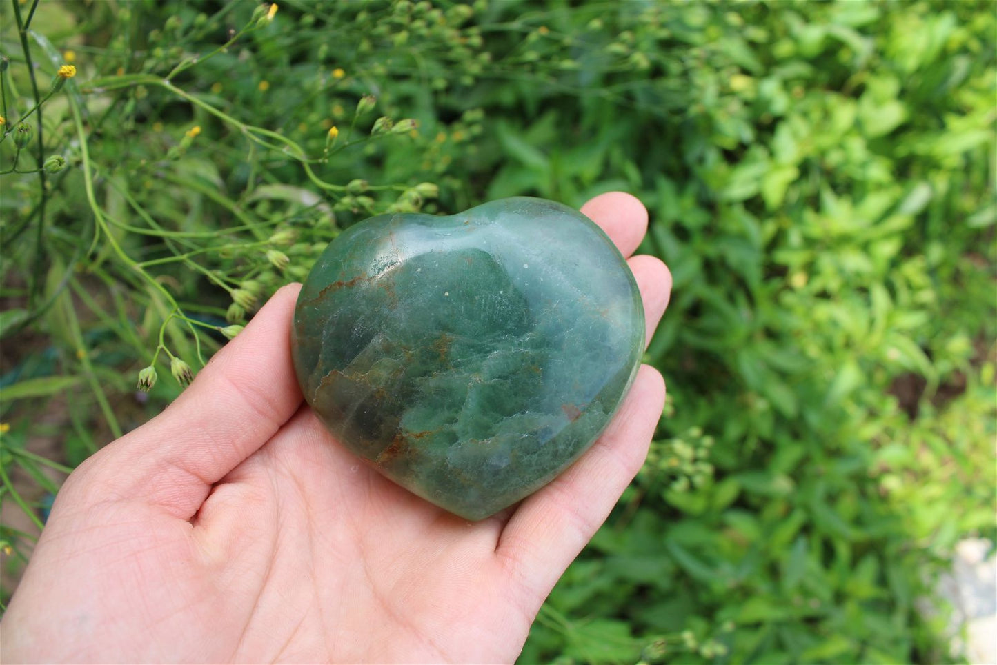 1 cœur en fluorite - Aurore Lune