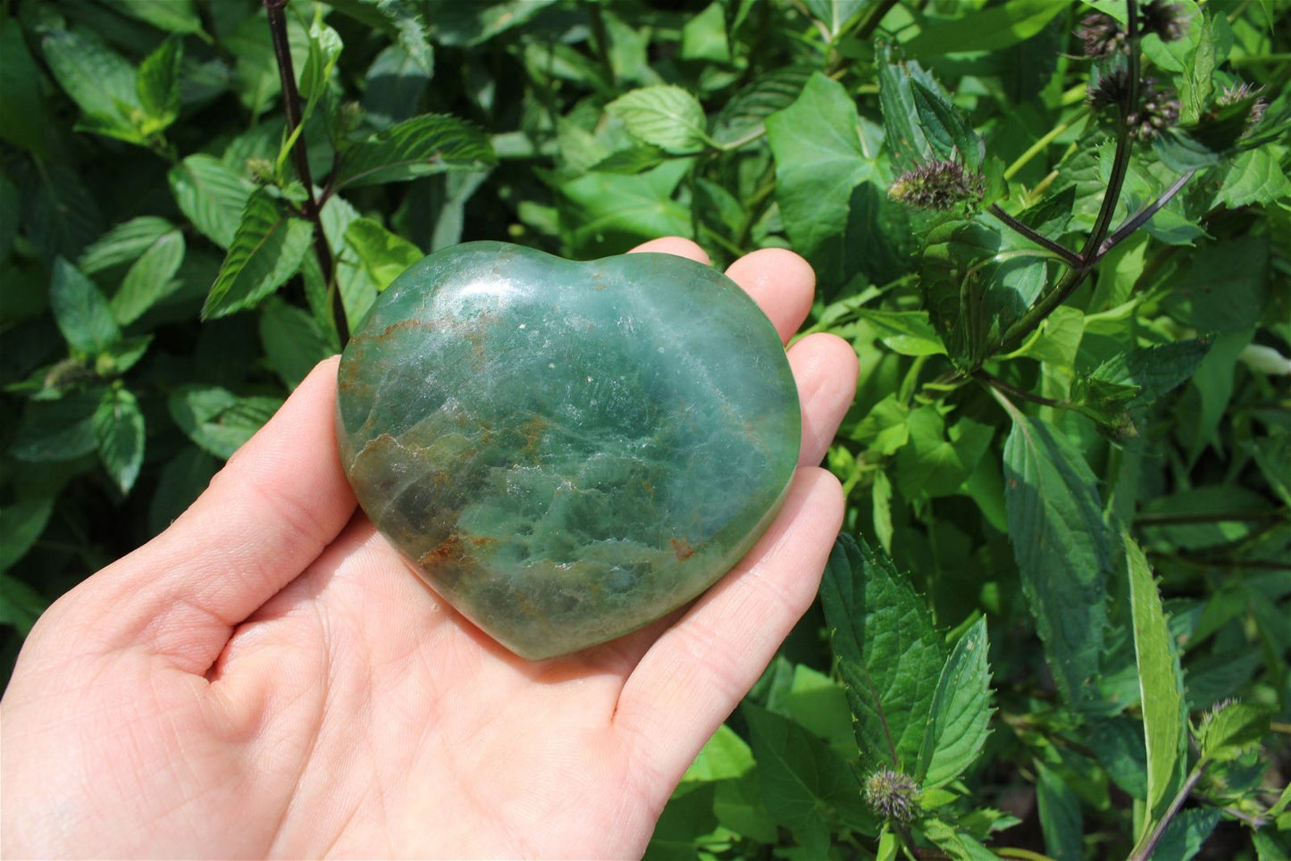 1 cœur en fluorite - Aurore Lune