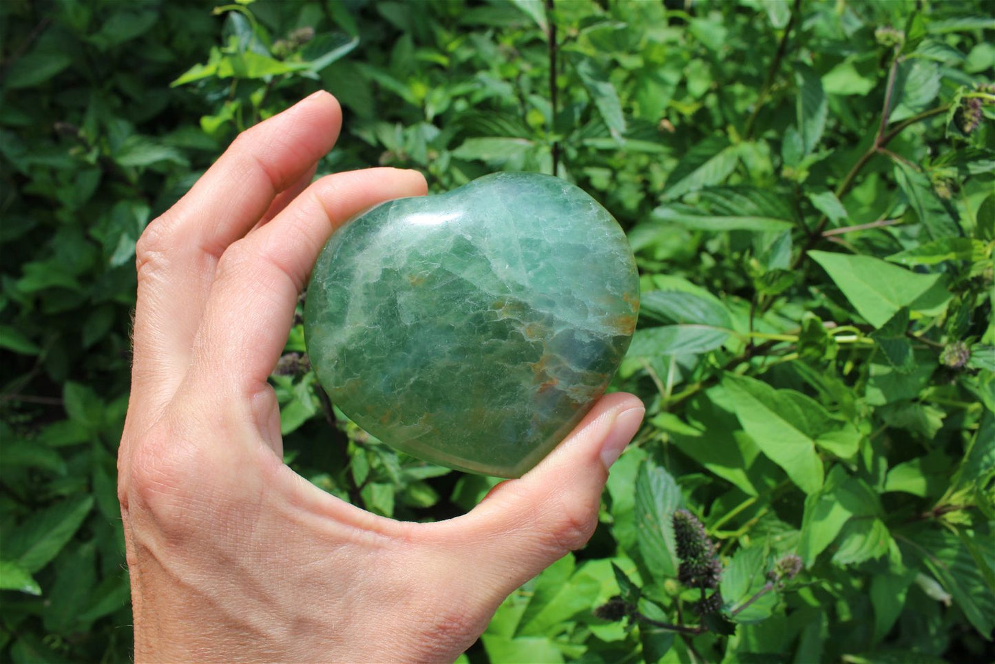 1 cœur en fluorite - Aurore Lune