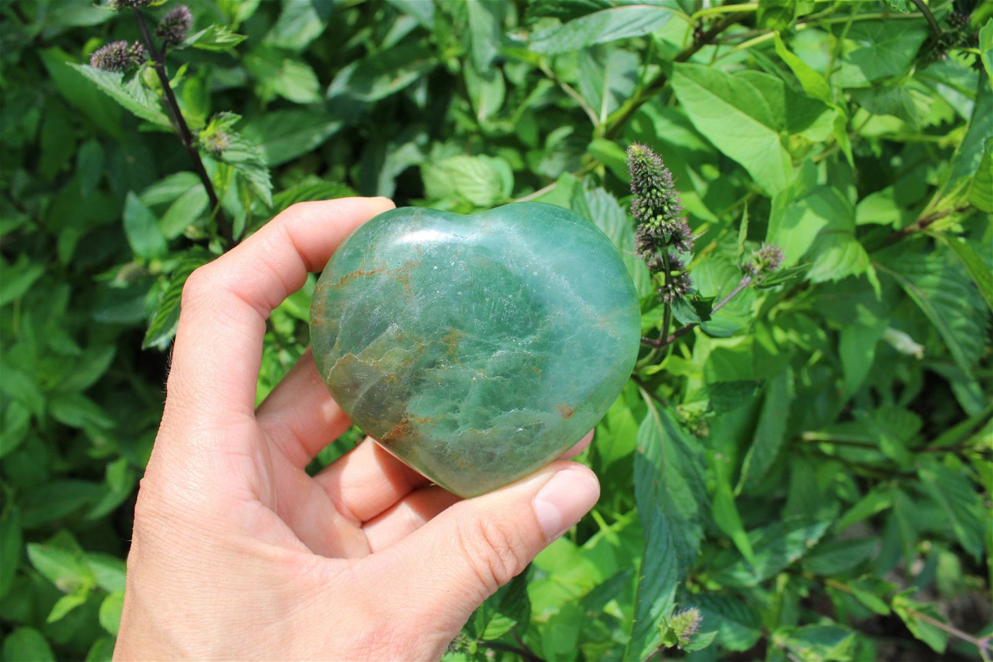 1 cœur en fluorite - Aurore Lune