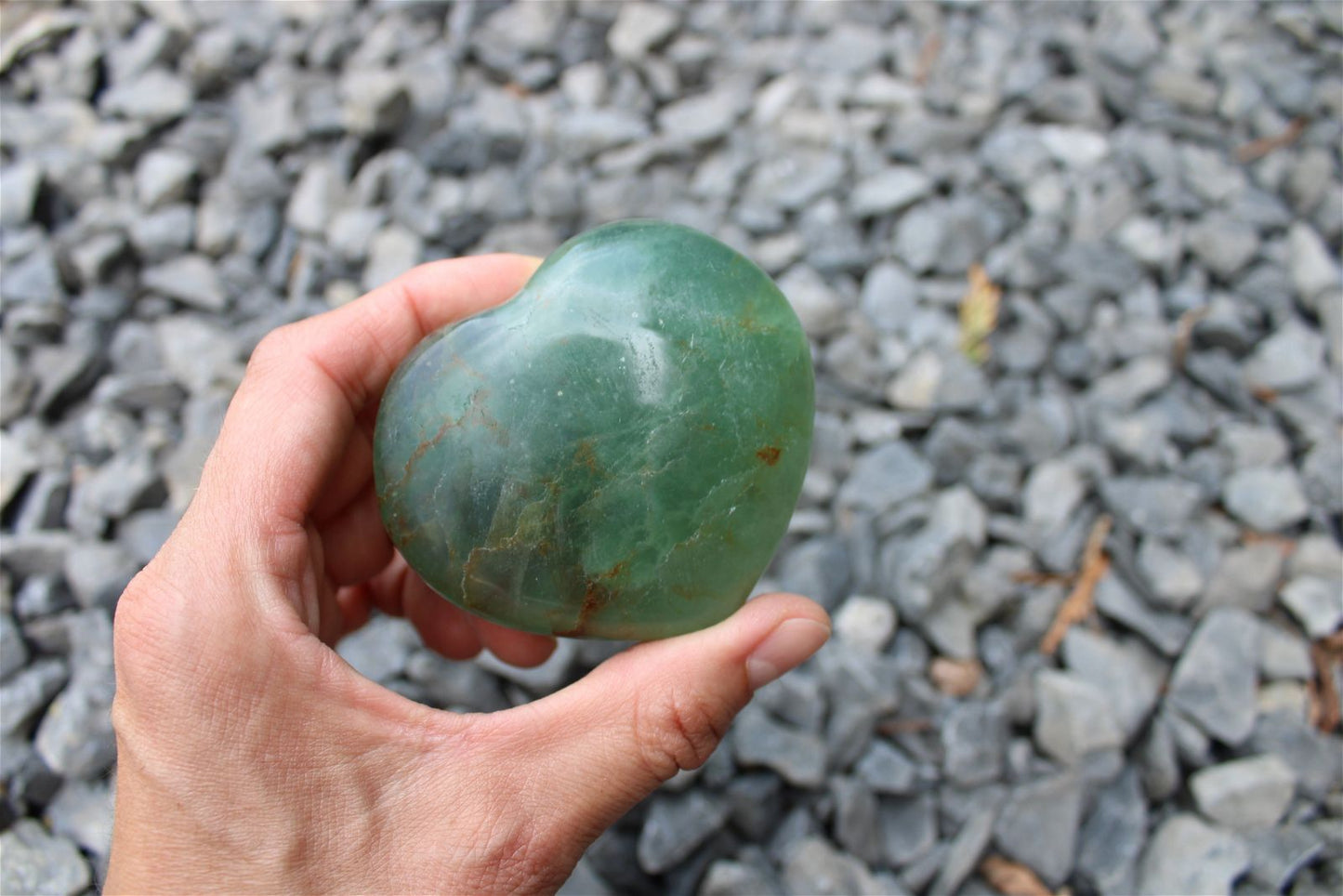 1 cœur en fluorite - Aurore Lune