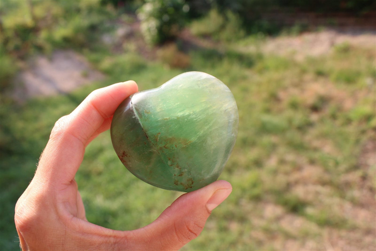 1 cœur en fluorite - Aurore Lune