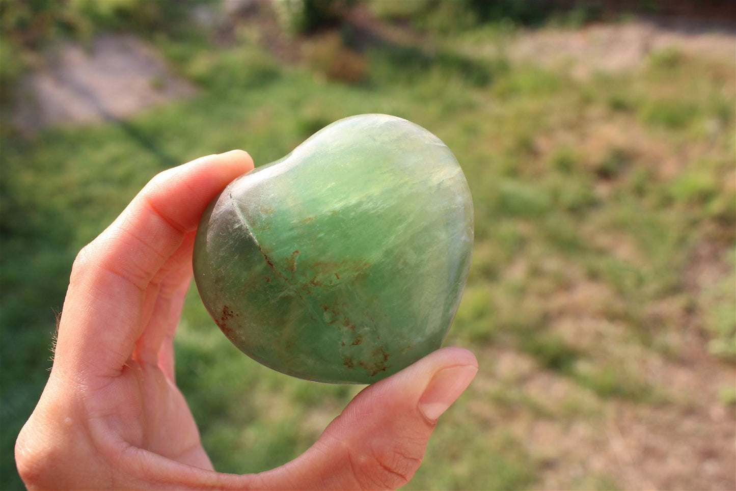 1 cœur en fluorite - Aurore Lune