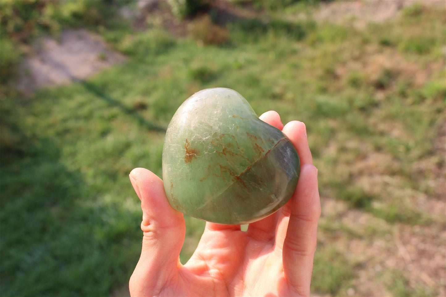 1 cœur en fluorite - Aurore Lune