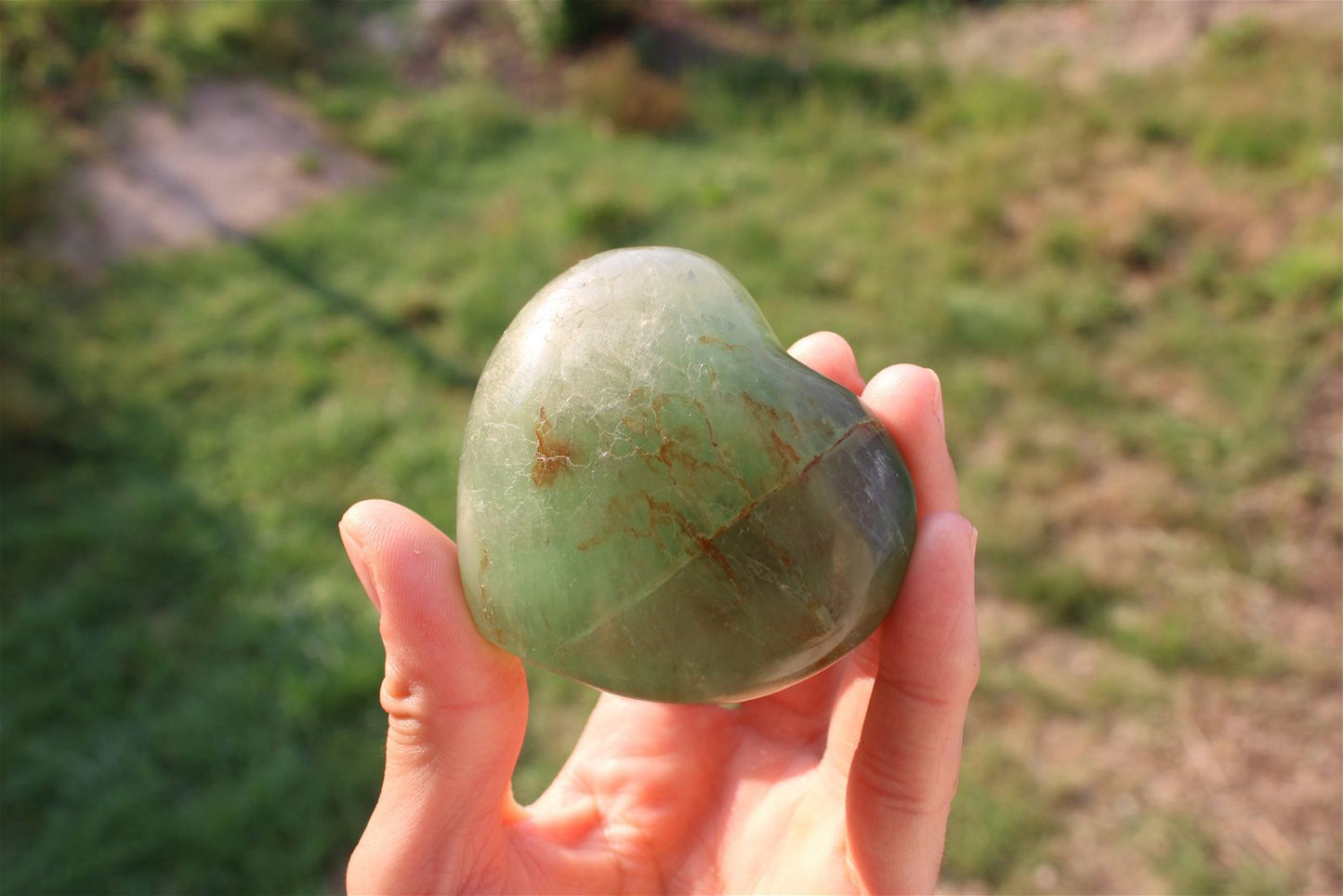 1 cœur en fluorite - Aurore Lune