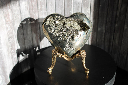1 coeur en pyrite - SANS SOCLE "B" - Aurore Lune