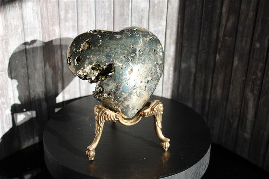 1 coeur en pyrite - SANS SOCLE "D" - Aurore Lune