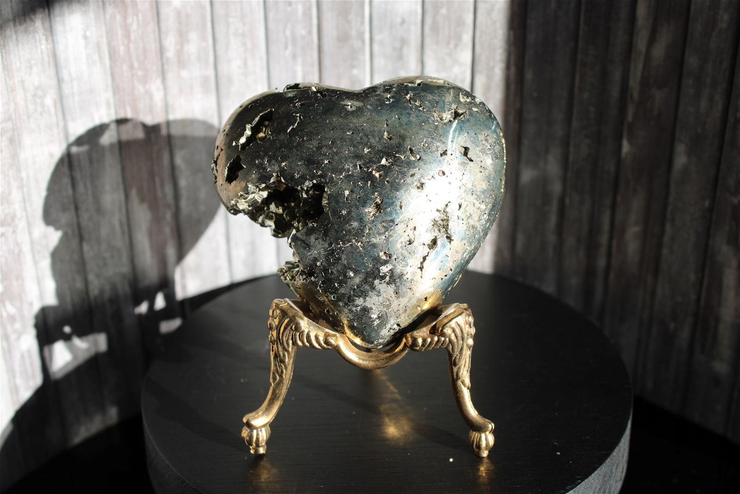 1 coeur en pyrite - SANS SOCLE "D" - Aurore Lune