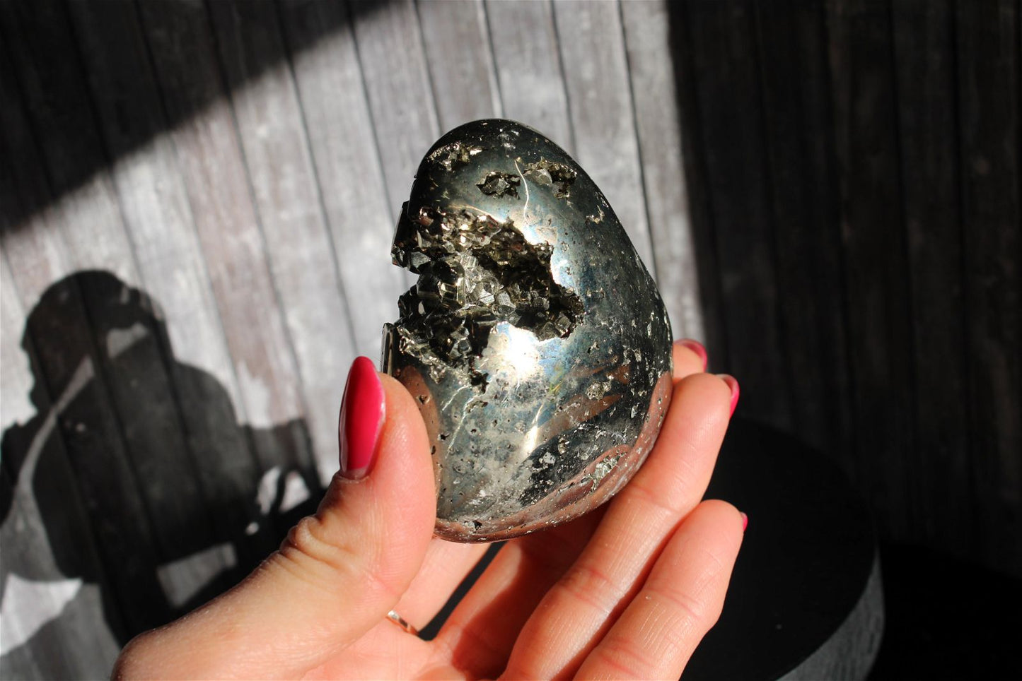 1 coeur en pyrite - SANS SOCLE "D" - Aurore Lune