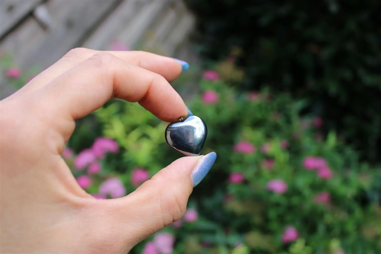 1 collier petit coeur en hématite - Aurore Lune