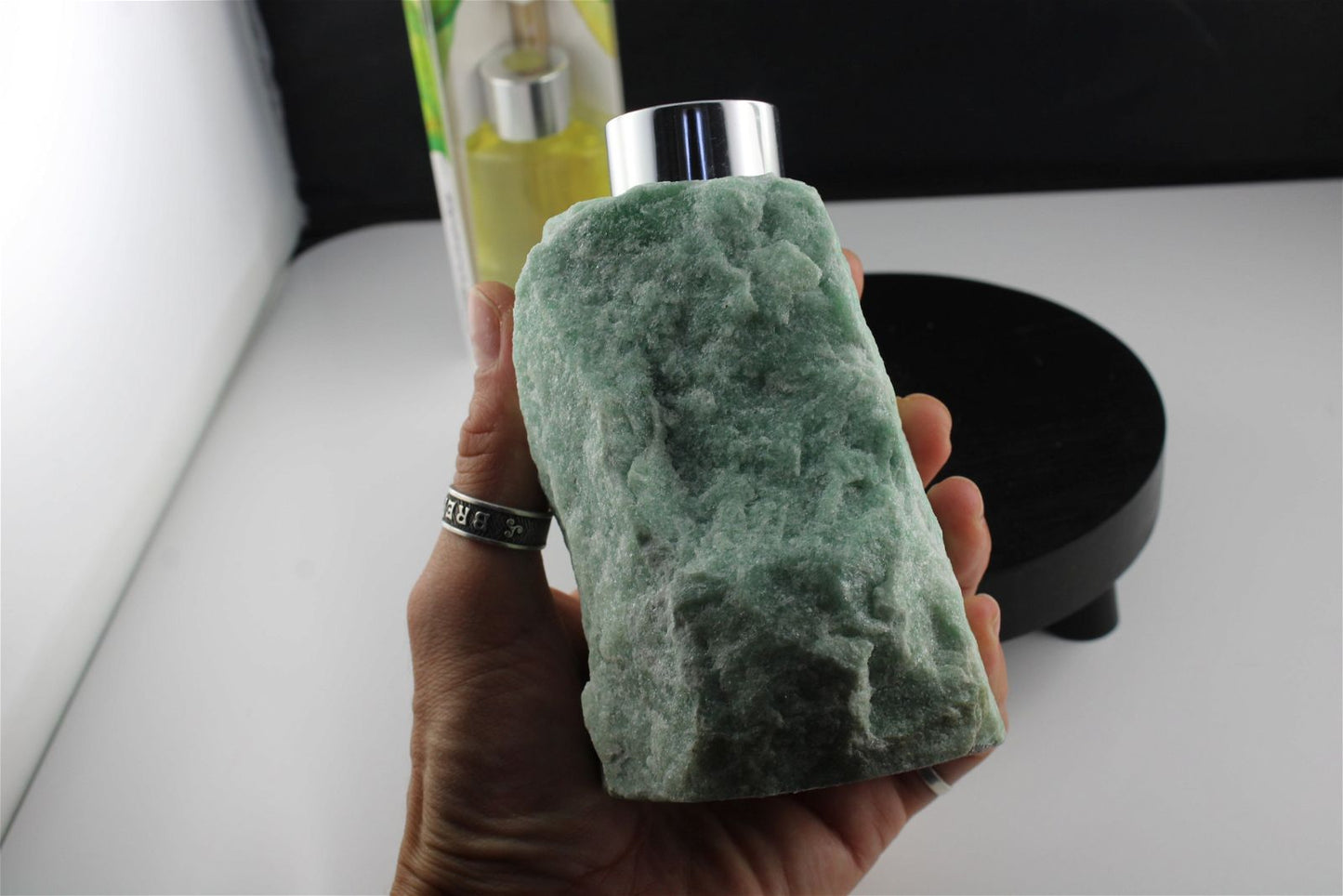 1 diffuseur de parfum en aventurine verte 10 cm - Aurore Lune