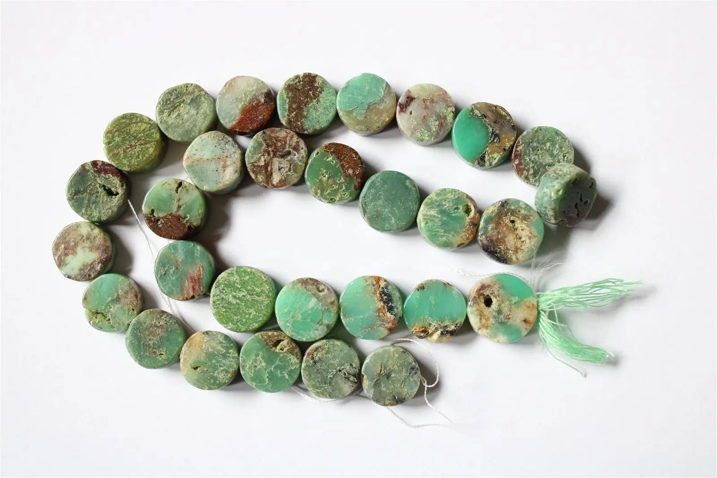1 fil de perles en chrysoprase photo contractuelle - Aurore Lune