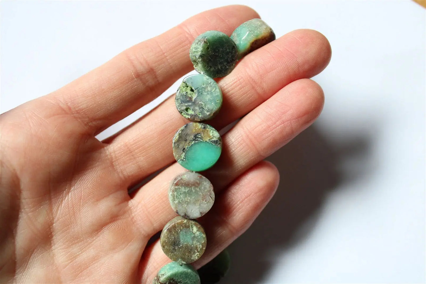 1 fil de perles en chrysoprase photo contractuelle - Aurore Lune