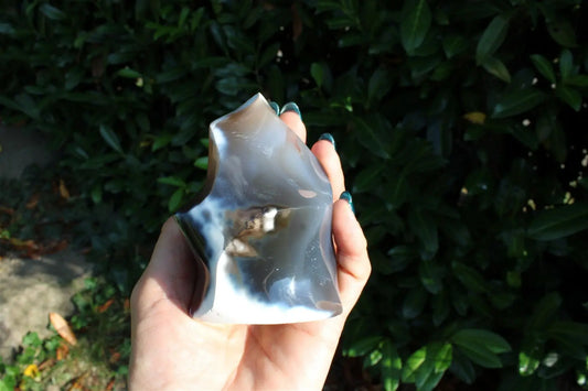 1 flamme agate neige ou fantôme - format COLIS - Aurore Lune