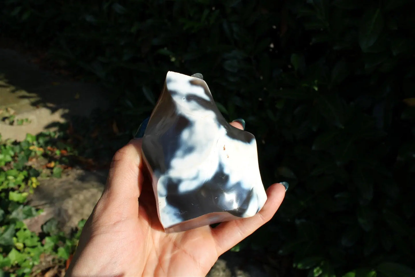 1 flamme agate neige ou fantôme - format COLIS - Aurore Lune