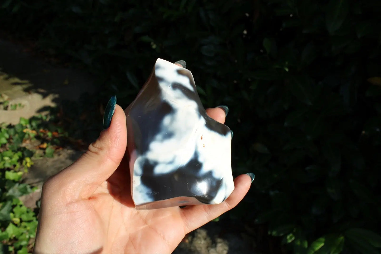 1 flamme agate neige ou fantôme - format COLIS - Aurore Lune