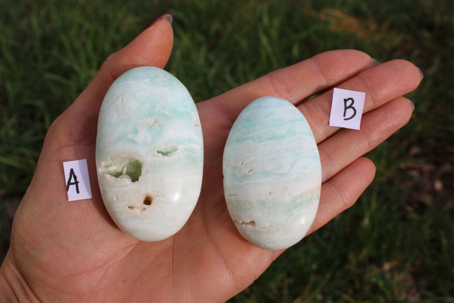 1 galet calcite des Caraïbes au choix - Aurore Lune