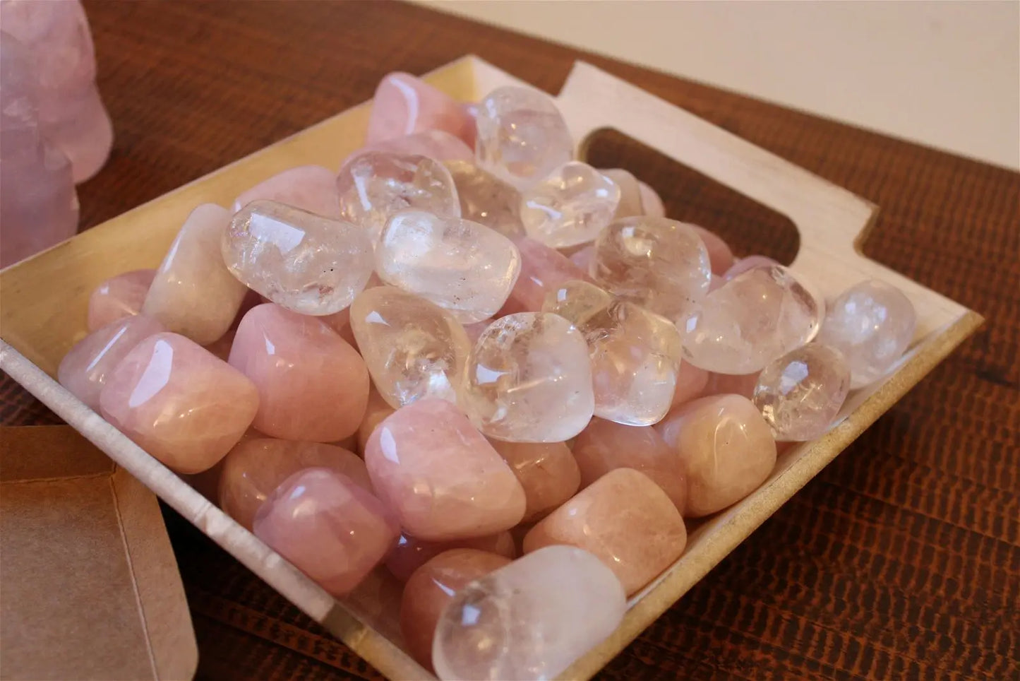 1 grosse pierre roulée de quartz rose - Aurore Lune