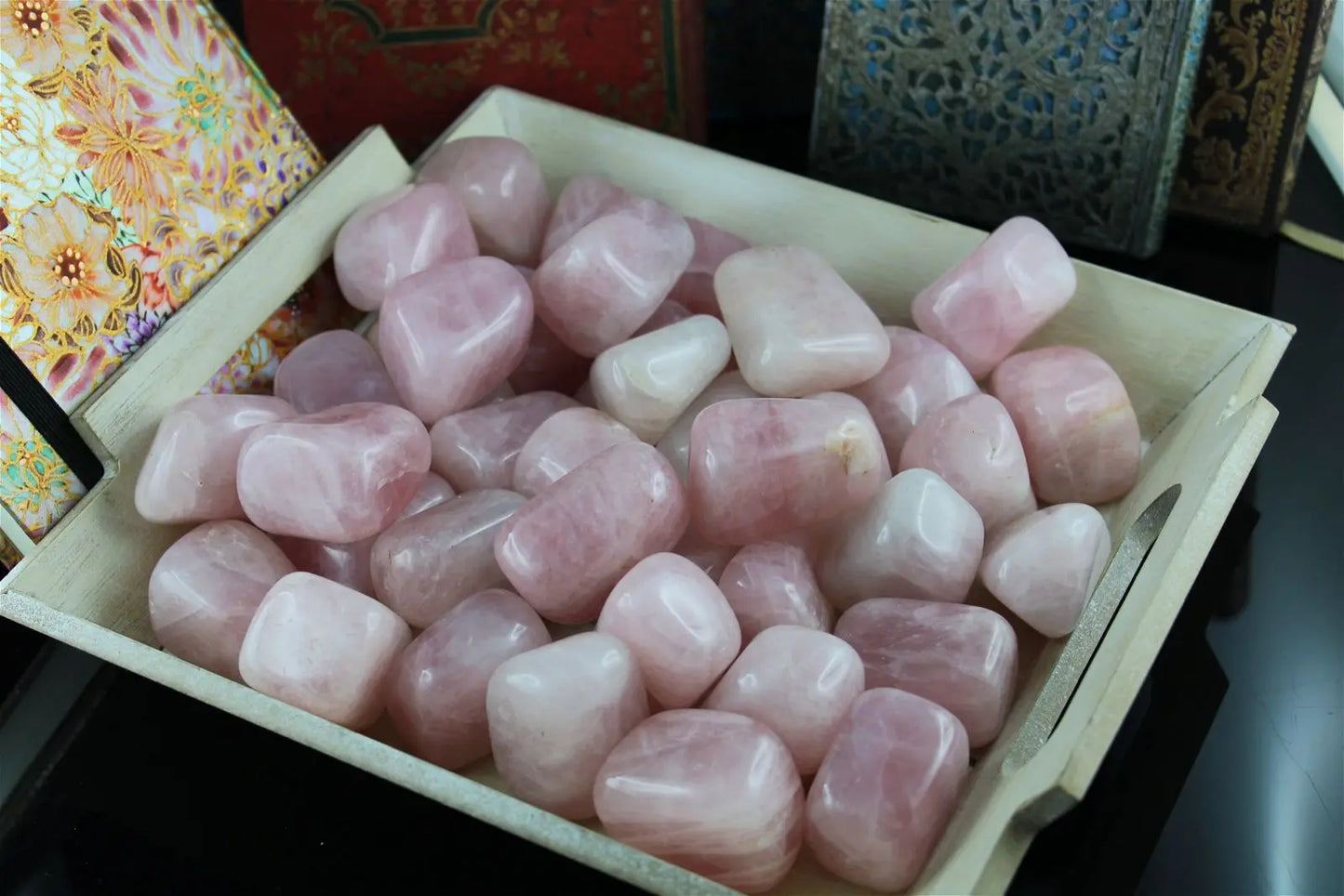 1 grosse pierre roulée de quartz rose - Aurore Lune