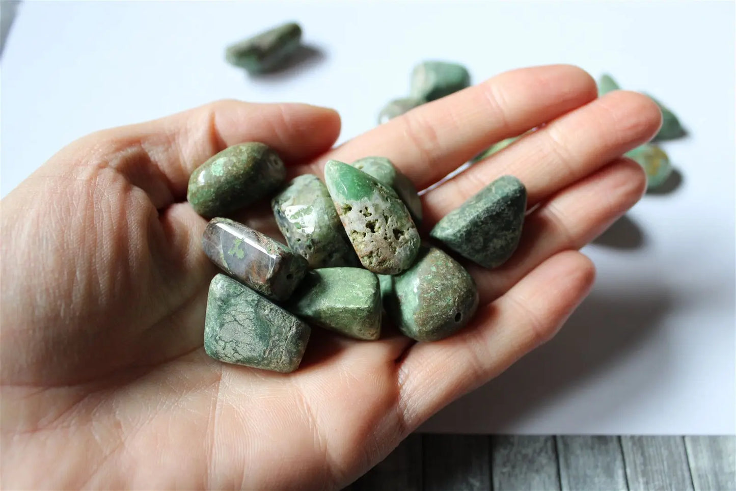 1 lot de 18 perles en chrysoprase photo contractuelle - Aurore Lune