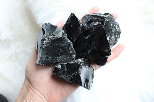 1 obsidienne noire brute 3 tailles au choix - Aurore Lune