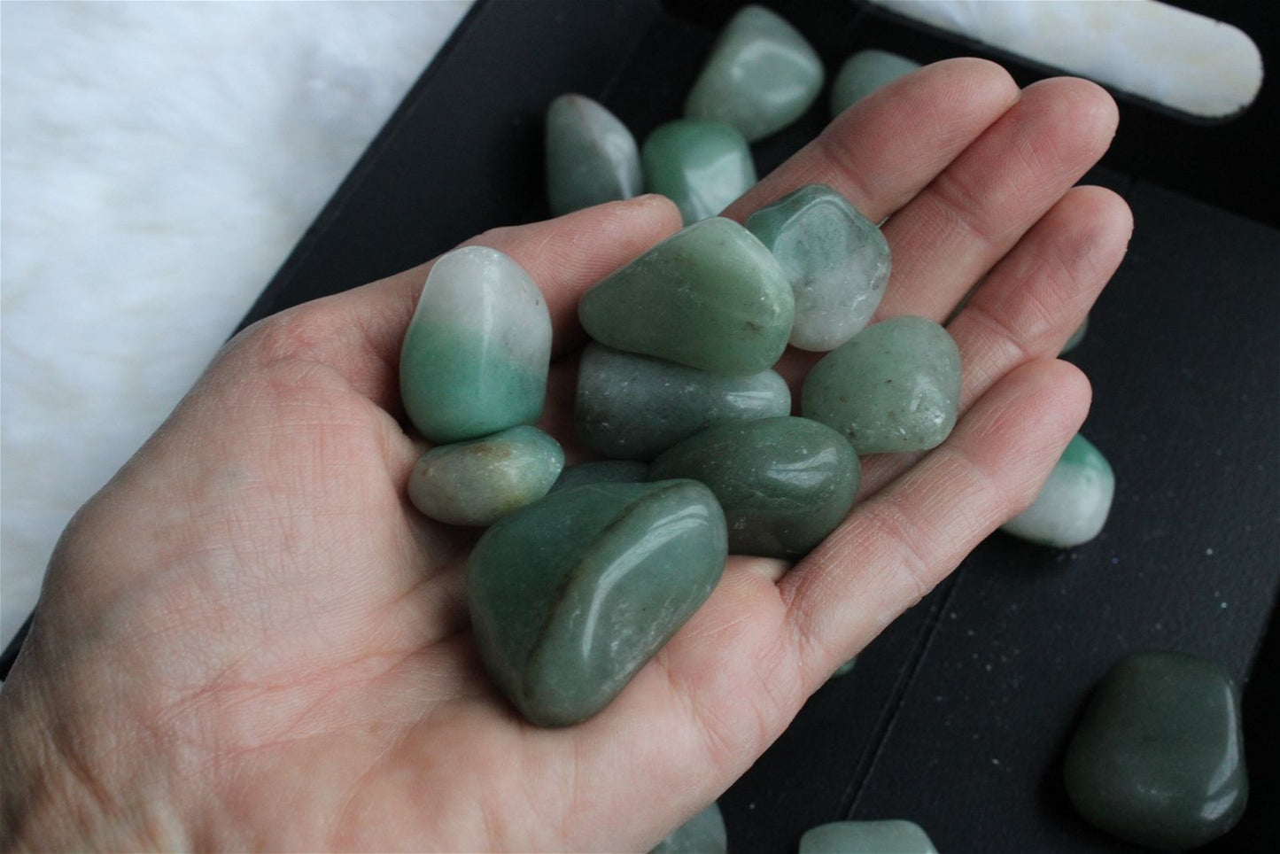 1 pierre roulée en aventurine verte - Aurore Lune