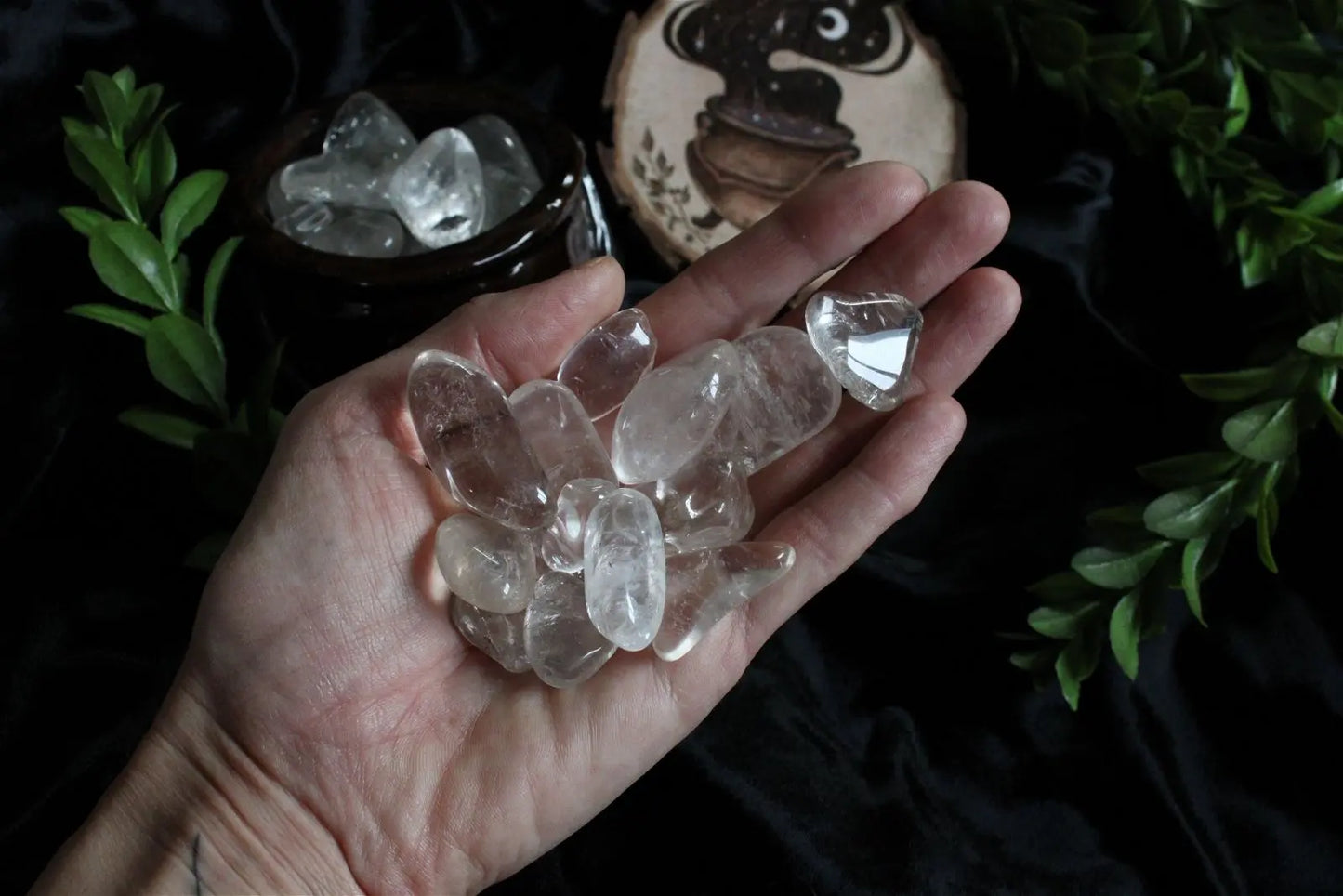 1 pierre roulée en cristal de roche - Aurore Lune